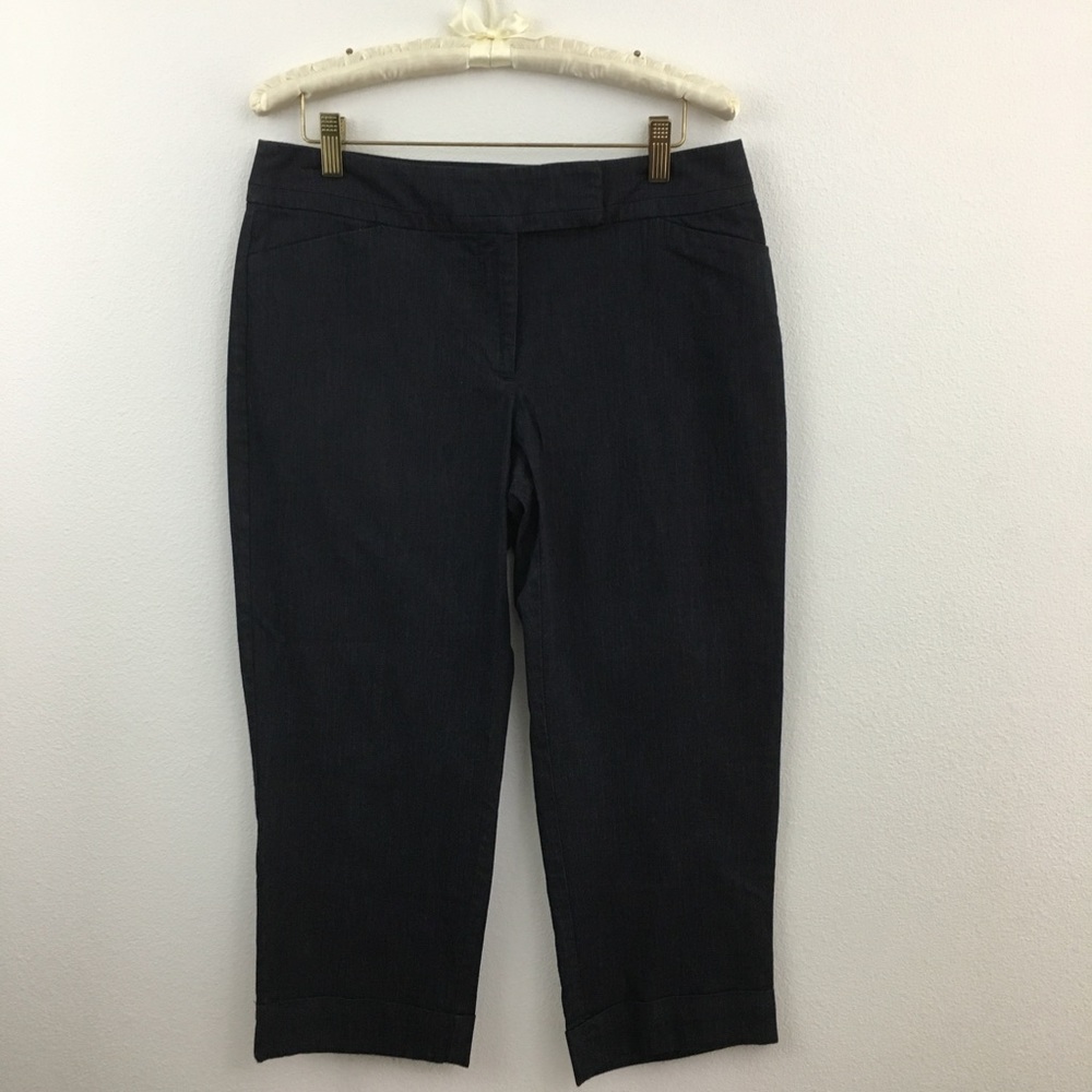 Ann Taylor | Navy Curvy Denim Cropped Pants - Picture 2 of 9